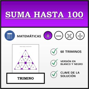 Trimino | Suma hasta 100 | Actividad Matemática
