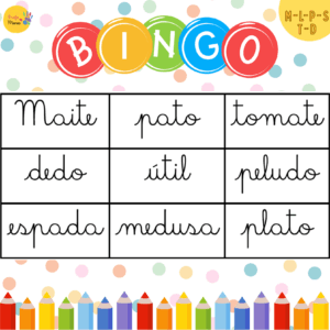 Bingo de consonantes L, M, P, S, T, D - MANUSCRITA
