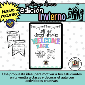 Letras Decorativas “Welcome Back” + Banderín de Escritura Vacaciones (Recurso Gratuito)