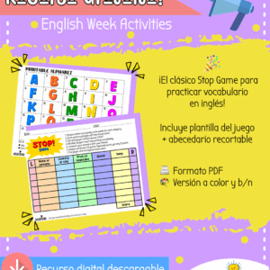 Stop Game - English Week Activities and Games