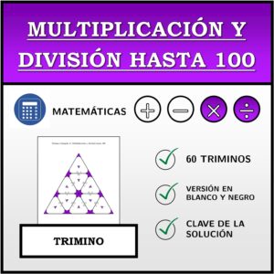 Trimino | Multiplicación y división hasta 100 | Actividad Matemática
