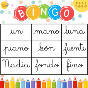 Bingo de consonantes L, M, P, S, T, D, N y F – MANUSCRITA