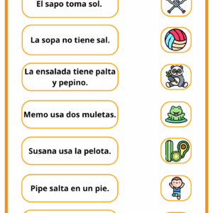 Lectura de oraciones M-P-L-S-T-N