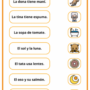 Lectura de oraciones M-P-L-S-T-D-N-F