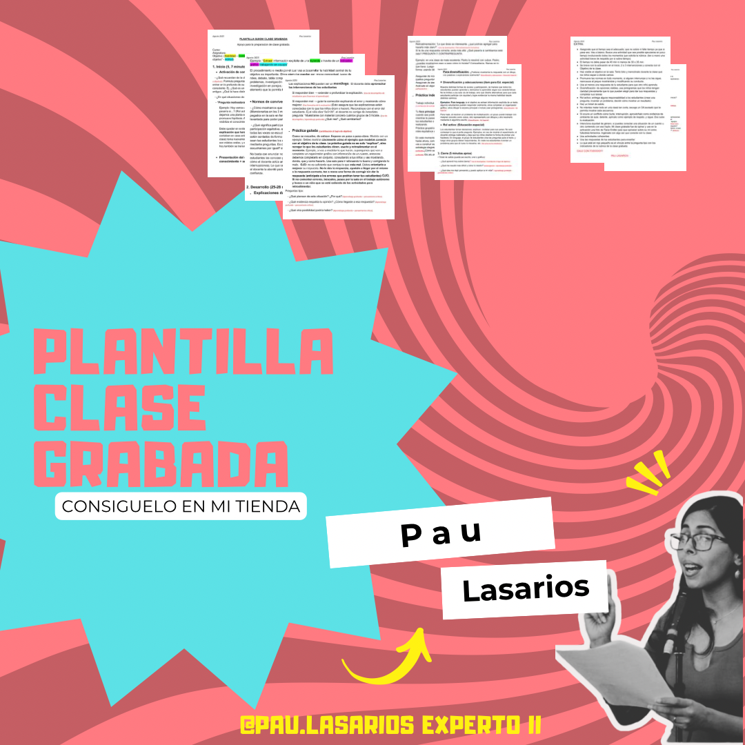 Plantilla guion clase grabada